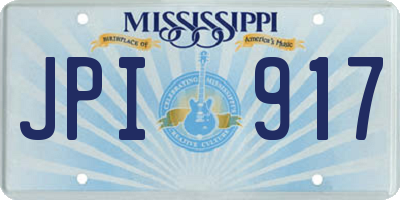 MS license plate JPI917