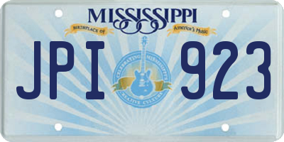 MS license plate JPI923