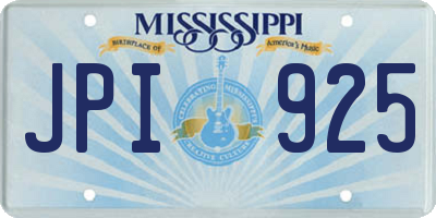 MS license plate JPI925