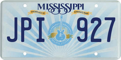 MS license plate JPI927
