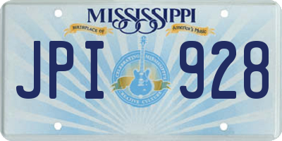 MS license plate JPI928