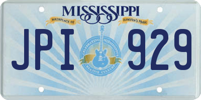 MS license plate JPI929