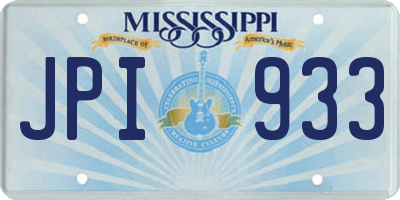 MS license plate JPI933