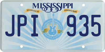 MS license plate JPI935