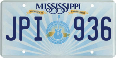 MS license plate JPI936