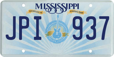 MS license plate JPI937