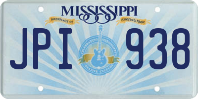 MS license plate JPI938