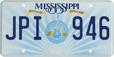 MS license plate JPI946