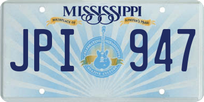 MS license plate JPI947