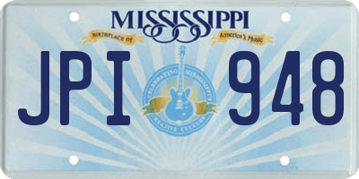 MS license plate JPI948