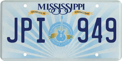 MS license plate JPI949