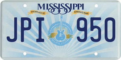 MS license plate JPI950