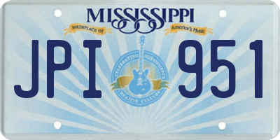 MS license plate JPI951