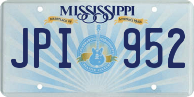 MS license plate JPI952