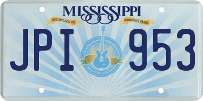 MS license plate JPI953