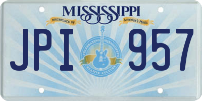 MS license plate JPI957