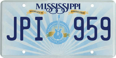 MS license plate JPI959