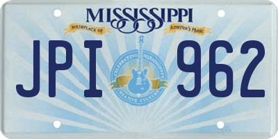 MS license plate JPI962