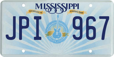 MS license plate JPI967