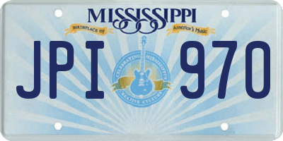 MS license plate JPI970