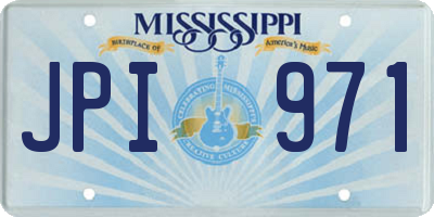MS license plate JPI971