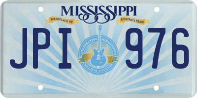 MS license plate JPI976