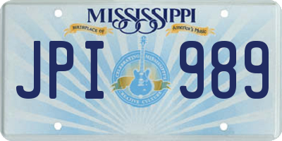 MS license plate JPI989