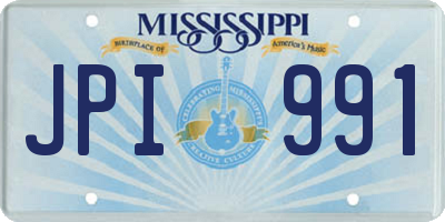 MS license plate JPI991