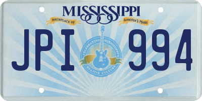 MS license plate JPI994