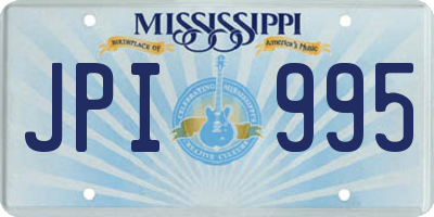 MS license plate JPI995