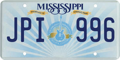 MS license plate JPI996