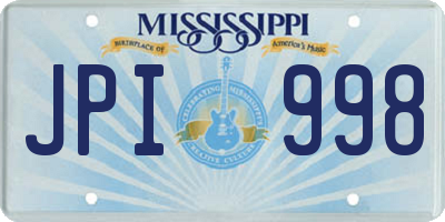 MS license plate JPI998