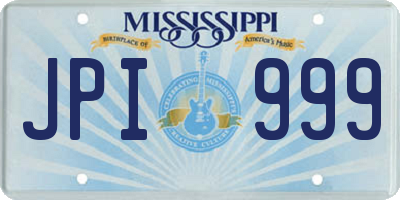 MS license plate JPI999