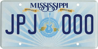 MS license plate JPJ000