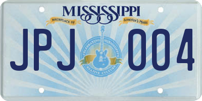 MS license plate JPJ004
