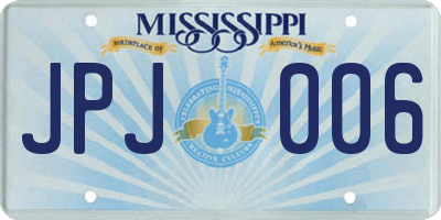 MS license plate JPJ006