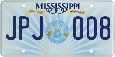 MS license plate JPJ008