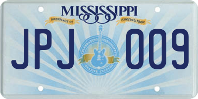 MS license plate JPJ009