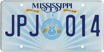 MS license plate JPJ014