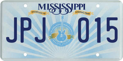 MS license plate JPJ015