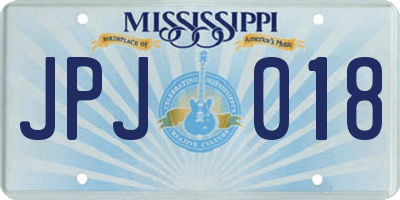 MS license plate JPJ018