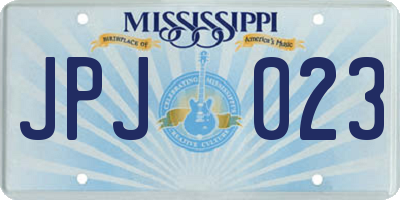 MS license plate JPJ023