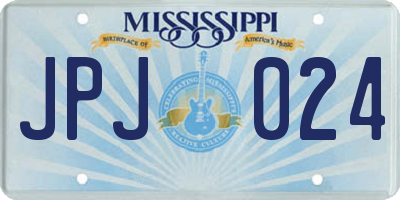 MS license plate JPJ024