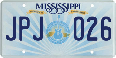 MS license plate JPJ026