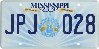 MS license plate JPJ028