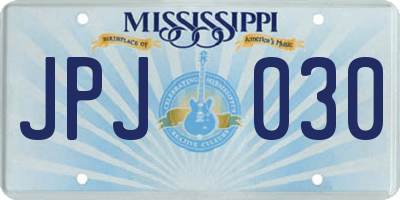 MS license plate JPJ030