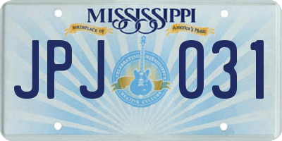 MS license plate JPJ031