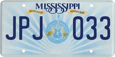 MS license plate JPJ033