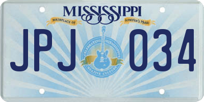 MS license plate JPJ034