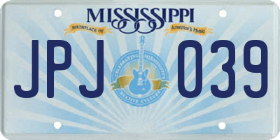 MS license plate JPJ039